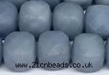 CCU1052 15 inches 8mm faceted cube blue angel skin beads