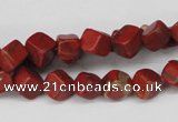 CCU108 15.5 inches 6*6mm cube red jasper beads wholesale