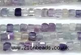 CCU1321 15 inches 2.5mm faceted cube fluorite beads