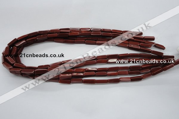 CCU502 15.5 inches 4*13mm cuboid red jasper beads wholesale