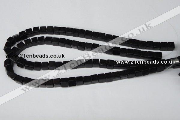 CCU60 15.5 inches 8*8mm cube black agate beads wholesale
