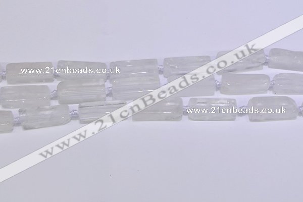 CCU600 15.5 inches 8*20mm - 10*30mm cuboid white crystal beads
