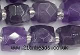 CCU769 15 inches 8*8mm faceted cube amethyst beads