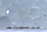 CCU871 15 inches 4mm faceted cube blue chalcedony beads