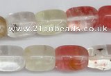 CCY210 15.5 inches 12*16mm cuboid volcano cherry quartz beads