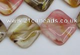 CCY225 15.5 inches 20*20mm diamond volcano cherry quartz beads