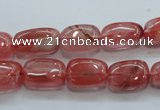 CCY51 15.5 inches 9*15mm nugget cherry quartz beads wholesale