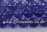 CCY604 15.5 inches 12mm faceted round blue cherry quartz beads