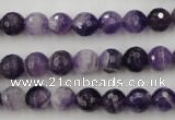 CDA152 15.5 inches 8mm faceted round dogtooth amethyst beads
