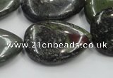 CDB219 15.5 inches 22*30mm flat teardrop natural dragon blood jasper beads