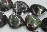 CDB220 15.5 inches 20*20mm heart natural dragon blood jasper beads
