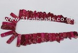 CDE1000 Top drilled 9*15mm - 10*45mm sticks sea sediment jasper beads