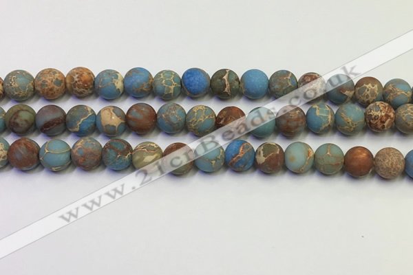 CDE1032 15.5 inches 8mm round matte sea sediment jasper beads