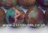 CDE1039 15.5 inches 12mm round matte sea sediment jasper beads