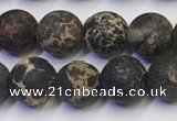 CDE1047 15.5 inches 8mm round matte sea sediment jasper beads