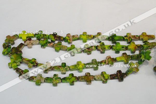 CDE131 15.5 inches 15*20mm cross dyed sea sediment jasper beads