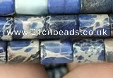 CDE1323 15.5 inches 6*8mm tube sea sediment jasper beads