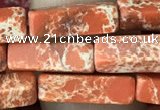 CDE1485 15.5 inches 4*13mm cuboid synthetic sea sediment jasper beads