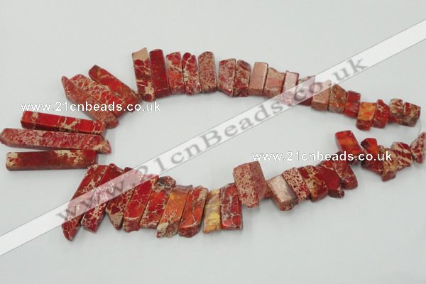 CDE1501 Top drilled 8*20mm - 10*55mm sticks sea sediment jasper beads