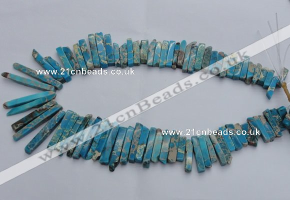 CDE1513 Top drilled 5*15mm - 6*55mm sticks sea sediment jasper beads