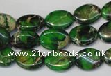 CDE180 15.5 inches 10*14mm oval dyed sea sediment jasper beads