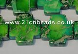 CDE211 15.5 inches 22*22mm cross dyed sea sediment jasper beads