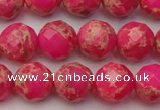 CDE2112 15.5 inches 10mm faceted round dyed sea sediment jasper beads