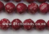 CDE2134 15.5 inches 14mm faceted round dyed sea sediment jasper beads