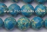 CDE2166 15.5 inches 18mm faceted round dyed sea sediment jasper beads