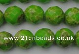 CDE2185 15.5 inches 16mm faceted round dyed sea sediment jasper beads