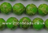 CDE2186 15.5 inches 18mm faceted round dyed sea sediment jasper beads