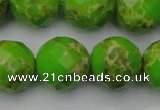 CDE2188 15.5 inches 22mm faceted round dyed sea sediment jasper beads