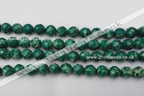 CDE2206 15.5 inches 18mm faceted round dyed sea sediment jasper beads
