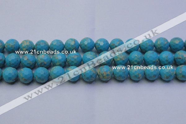 CDE2543 15.5 inches 16mm faceted round dyed sea sediment jasper beads