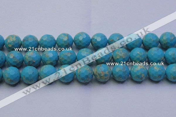 CDE2546 15.5 inches 22mm faceted round dyed sea sediment jasper beads