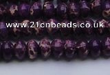 CDE2633 15.5 inches 7*10mm rondelle dyed sea sediment jasper beads
