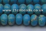 CDE2652 15.5 inches 12*16mm rondelle dyed sea sediment jasper beads