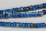 CDE273 15.5 inches 3*6mm rondelle dyed sea sediment jasper beads