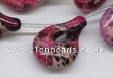 CDE43 15.5 inches 22*35mm petal shaped dyed sea sediment jasper beads