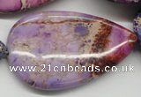 CDE463 15.5 inches 30*50mm flat teardrop dyed sea sediment jasper beads