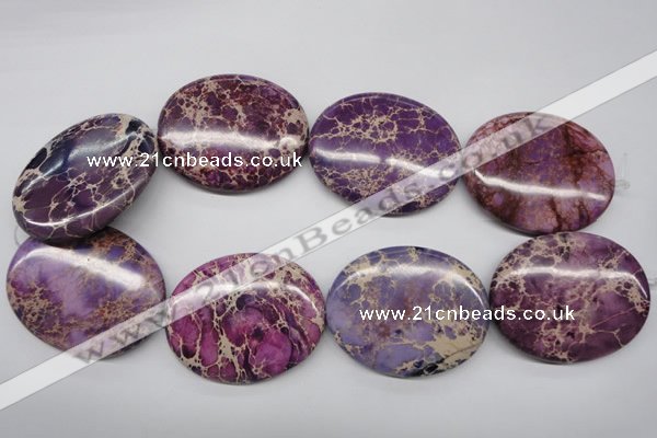 CDE470 15.5 inches 40*50mm oval dyed sea sediment jasper beads