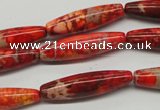 CDE513 15.5 inches 8*31mm rice dyed sea sediment jasper beads