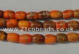 CDE740 15.5 inches 5*8mm drum dyed sea sediment jasper beads