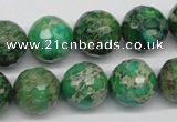 CDE98 15.5 inches 14mm faceted round dyed sea sediment jasper beads