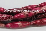 CDI10 16 inches 8*30mm rice dyed imperial jasper beads wholesale