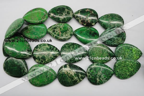 CDI195 15.5 inches 30*40mm flat teardrop dyed imperial jasper beads