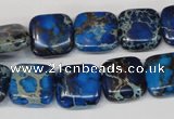 CDI238 15.5 inches 14*14mm square dyed imperial jasper beads