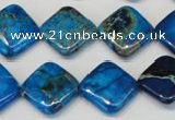 CDI248 15.5 inches 16*16mm diamond dyed imperial jasper beads