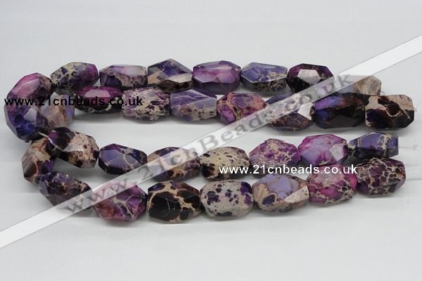 CDI39 16 inches 20*25mm faceted nuggets dyed imperial jasper beads