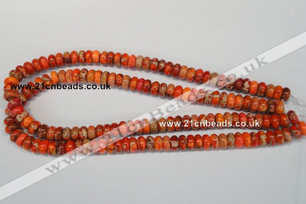 CDI501 15.5 inches 6*10mm rondelle dyed imperial jasper beads